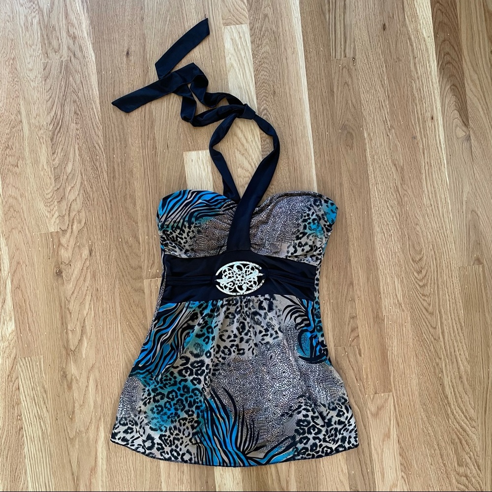 Animal Print Halter Top ~ Leopard Snake & Tiger ~ Medium